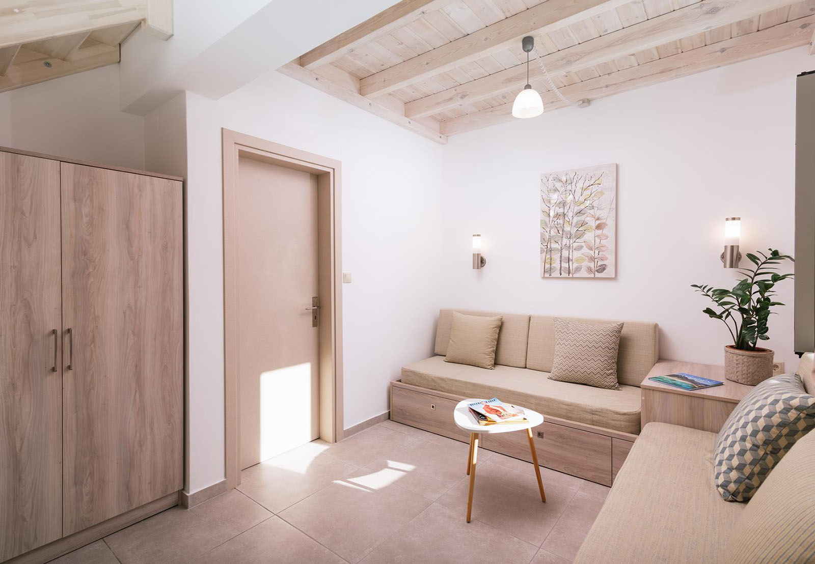 Gray and White Room | Matala Prime Villas | Matala Greece